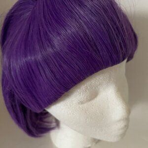 Purple Bob Wig with Bangs + Detachable Braid Extension